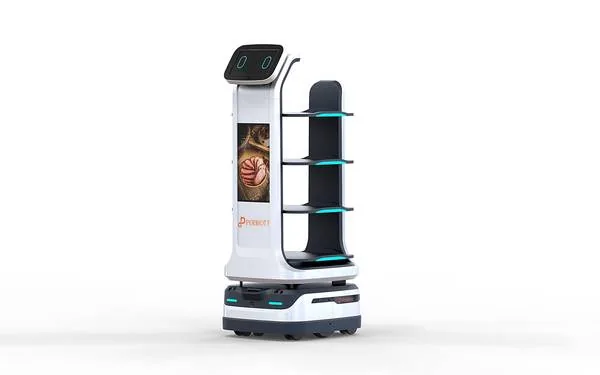 Multi-tray restaurant delivery robot
